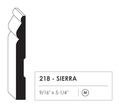 5 1/4 inch primed MDF baseboard profile 218 cross section
