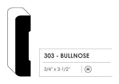 Primed MDF door casing profile 303 cross section