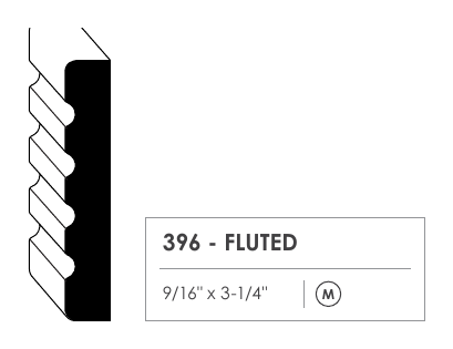Primed MDF door casing profile 396 cross section