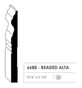 Primed MDF baseboard profile 6688 cross section